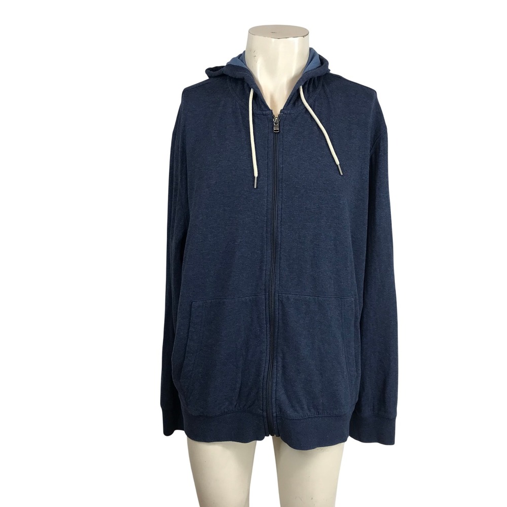 Joseph Abboud Modern Fit Men's Navy Blue Full Zip Hoodie Sweatshirt XXL